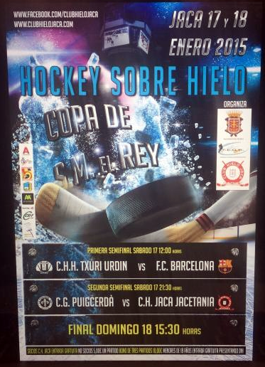Poster Copa HOCKEY SOBRE HIELO JACA 17 Y 18 ENERO 2015 | FEDH | Federación Española de Deportes de Hielo