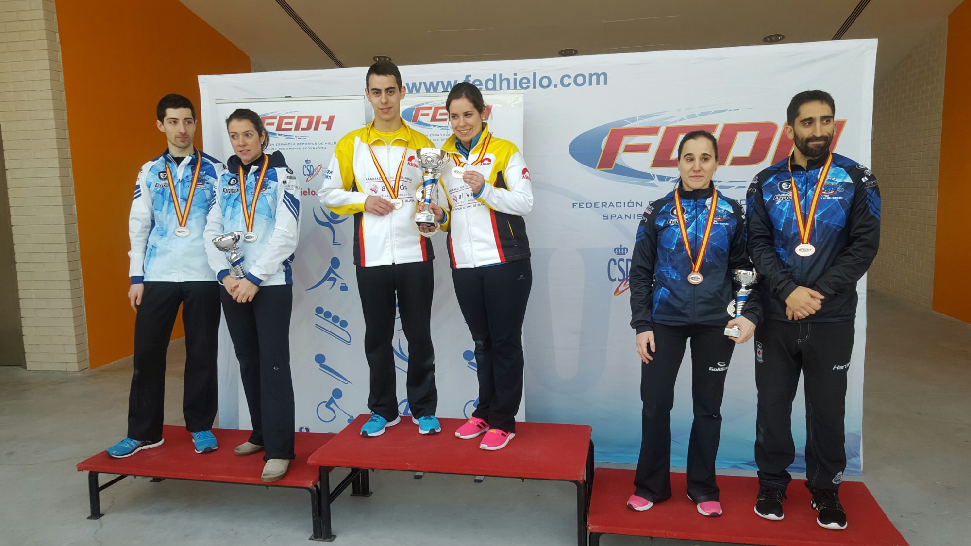 , Iparpolo Bikobi revalidan el título de campeones de España de dobles mixtos de curling, Real Federación Española Deportes de Hielo