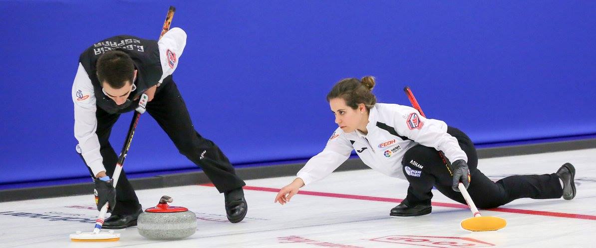 , España logra su segunda victoria en el mundial Dobles Mixto de curling, Real Federación Española Deportes de Hielo