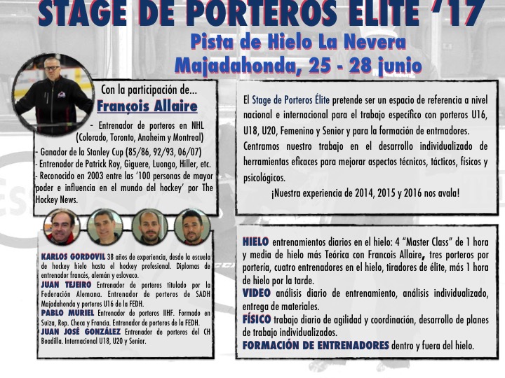 , Stage de porteros de Hockey Hielo de élite 2017, Real Federación Española Deportes de Hielo