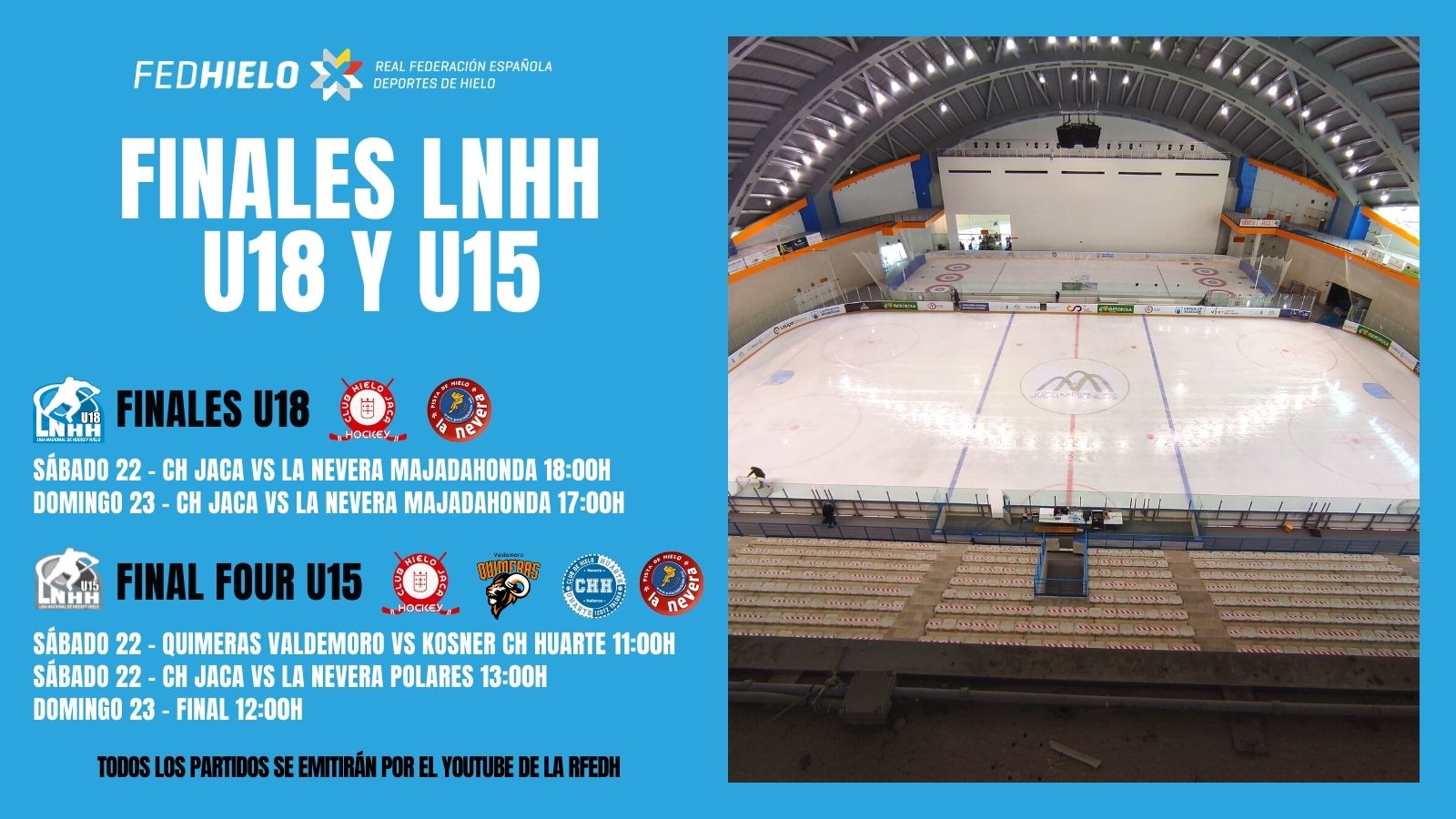 LNHH, ¿Cómo seguir las Finales de la LNHH U18 y U15?, Real Federación Española Deportes de Hielo
