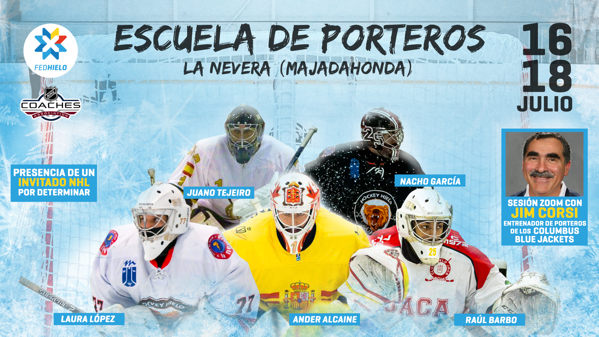 porteros, Cartel de lujo para la escuela de porteros de la RFEDH, Real Federación Española Deportes de Hielo