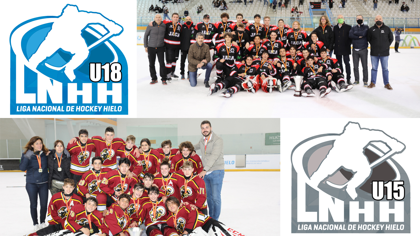 LNHH, CH Jaca y Quimeras Valdemoro, campeones de la LNHH U18 y U15, Real Federación Española Deportes de Hielo