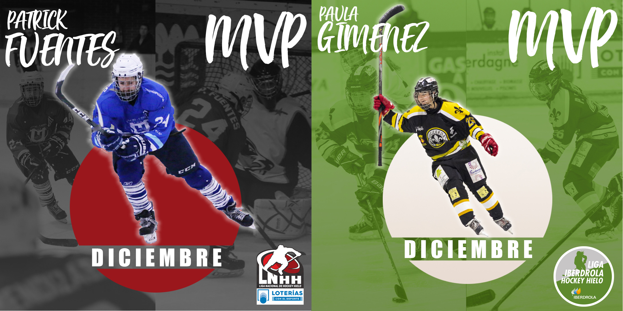 , Paula Gimenez y Patrick Fuentes, MVPs de Diciembre, Real Federación Española Deportes de Hielo