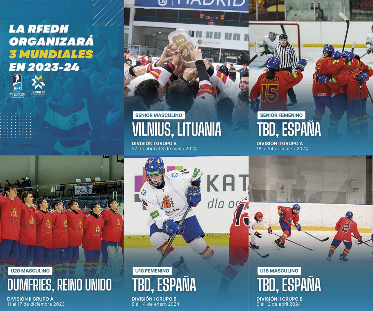 , La RFEDH organizará tres Mundiales de Hockey hielo en 2023-24, Real Federación Española Deportes de Hielo