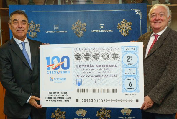 Mundial, Lotería Nacional dedica el décimo de este sábado al Centenario del Hockey Hielo español, Real Federación Española Deportes de Hielo