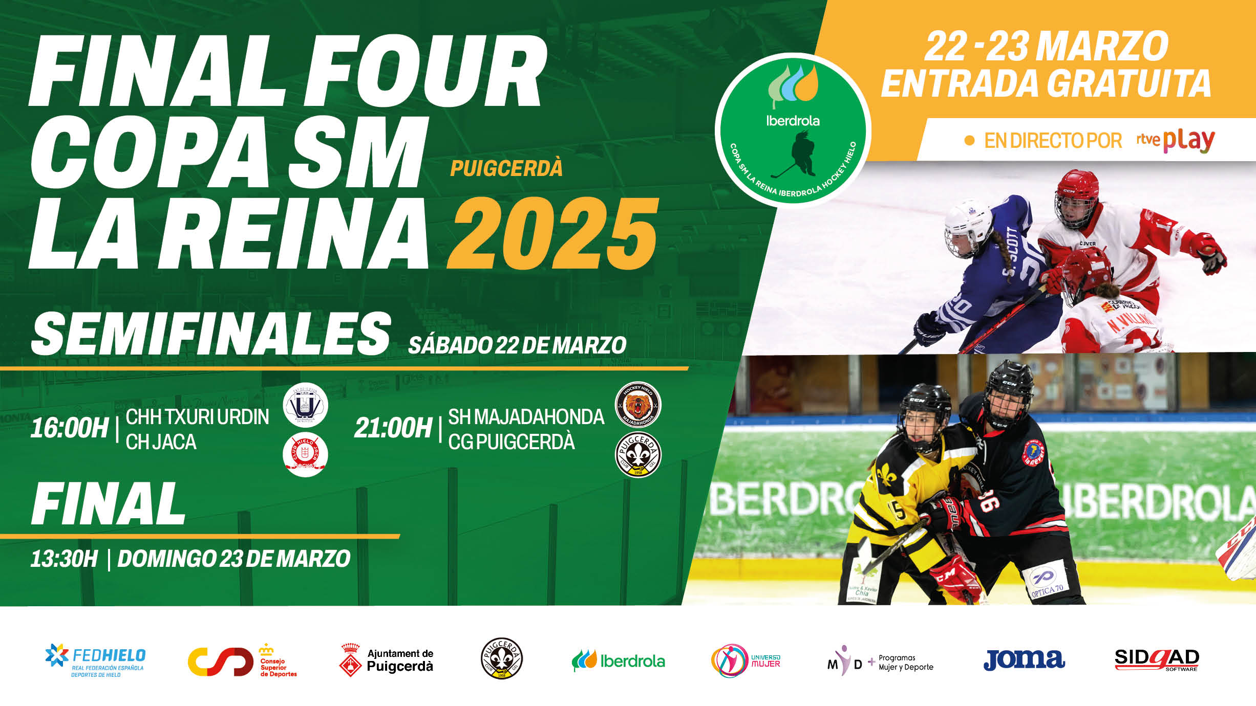 , La emoción de la Final Four de la Copa de SM la Reina – Iberdrola 2025 llega a Puigcerdà, Real Federación Española Deportes de Hielo