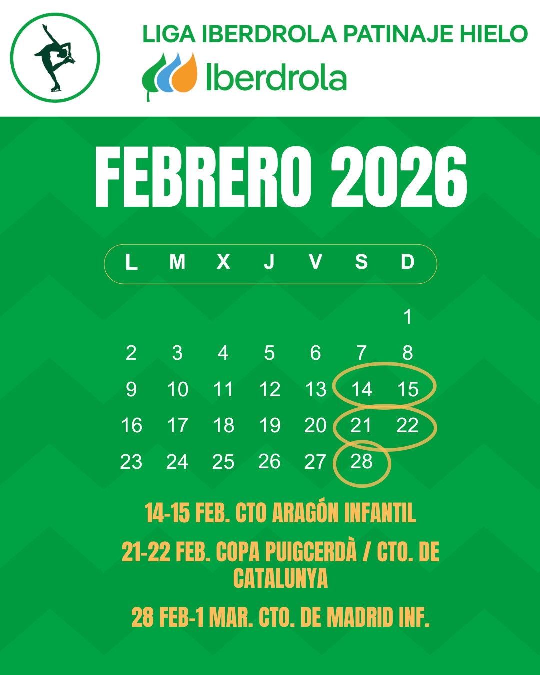 Patinaje, Liga Iberdrola de Patinaje sobre Hielo, Real Federaci&oacute;n Espa&ntilde;ola Deportes de Hielo
