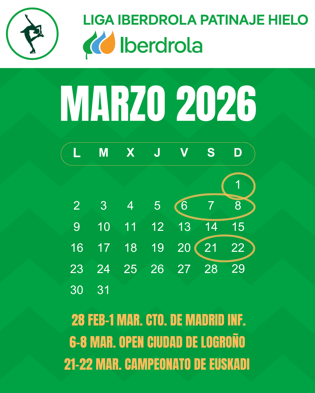 Patinaje, Liga Iberdrola de Patinaje sobre Hielo, Real Federaci&oacute;n Espa&ntilde;ola Deportes de Hielo
