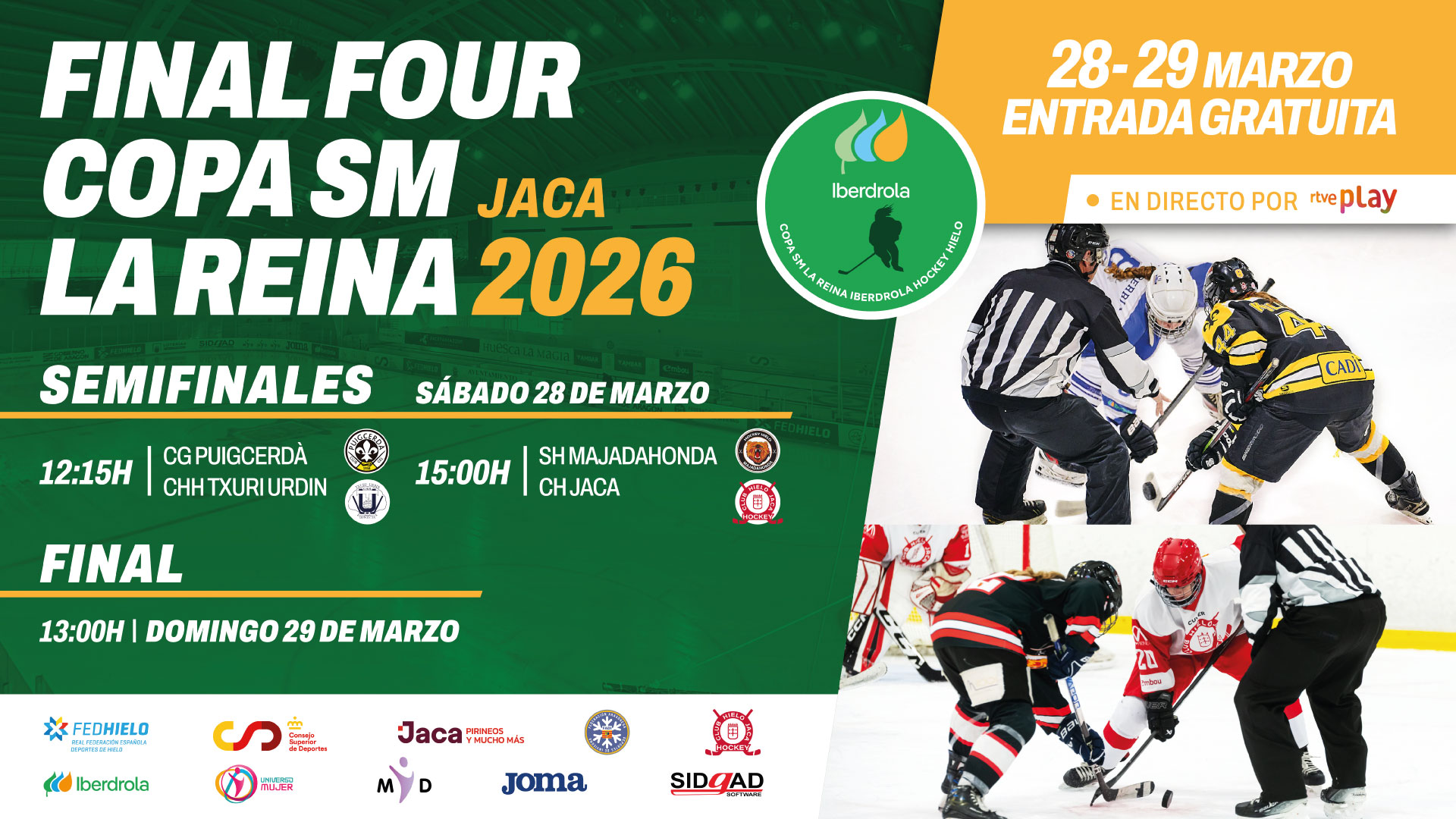 , Jaca acoge una emocionante Final Four de la Copa de SM la Reina – Iberdrola 2026, Real Federación Española Deportes de Hielo